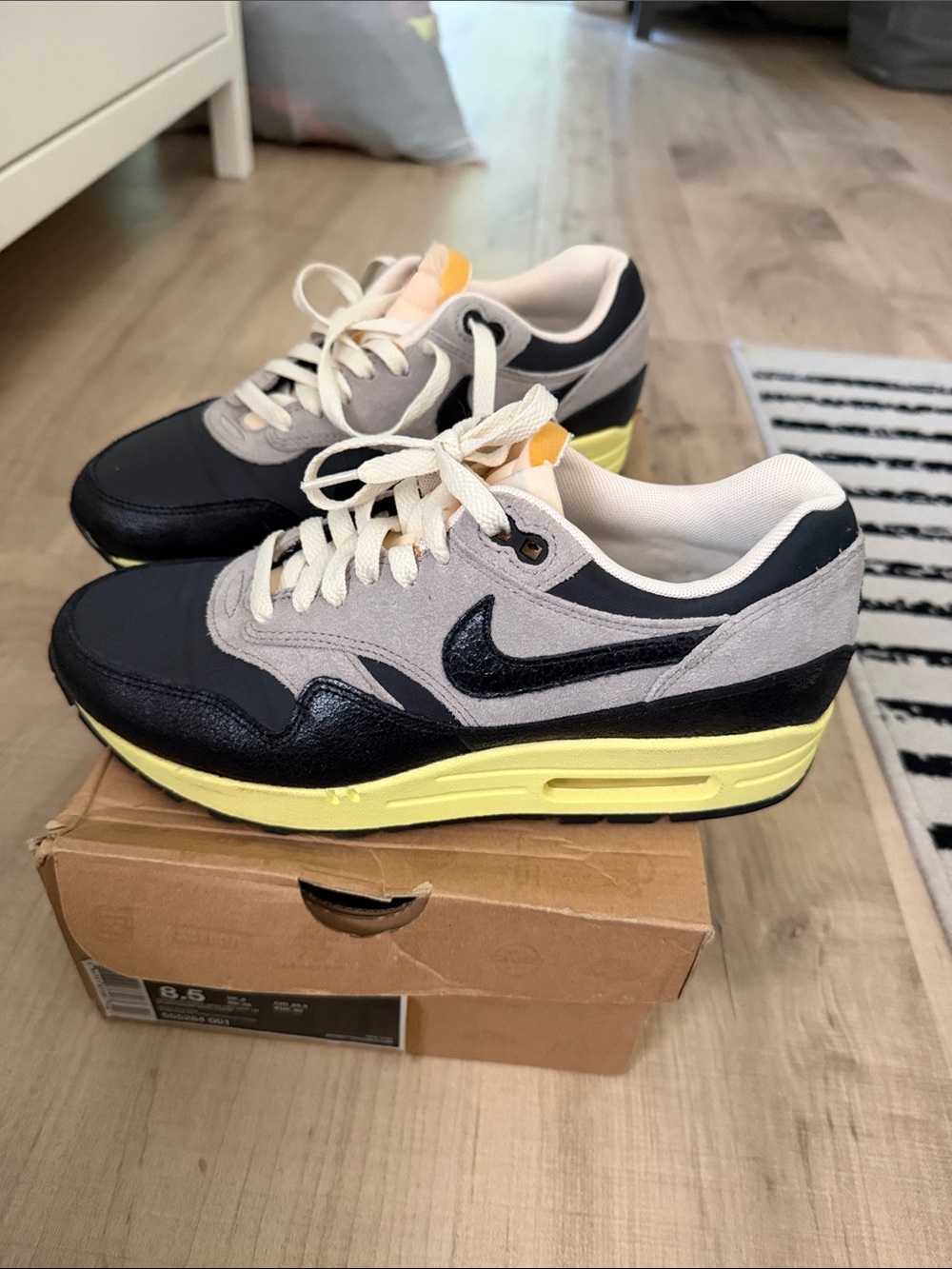 Nike Black, Gray & Yellow Low-Top Sneakers